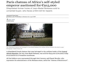 Paris Chateau of Africa'a self-styled emperor
